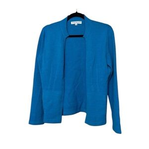 Kari England Nantucket Teal Blue Open Front Cardigan Size Small